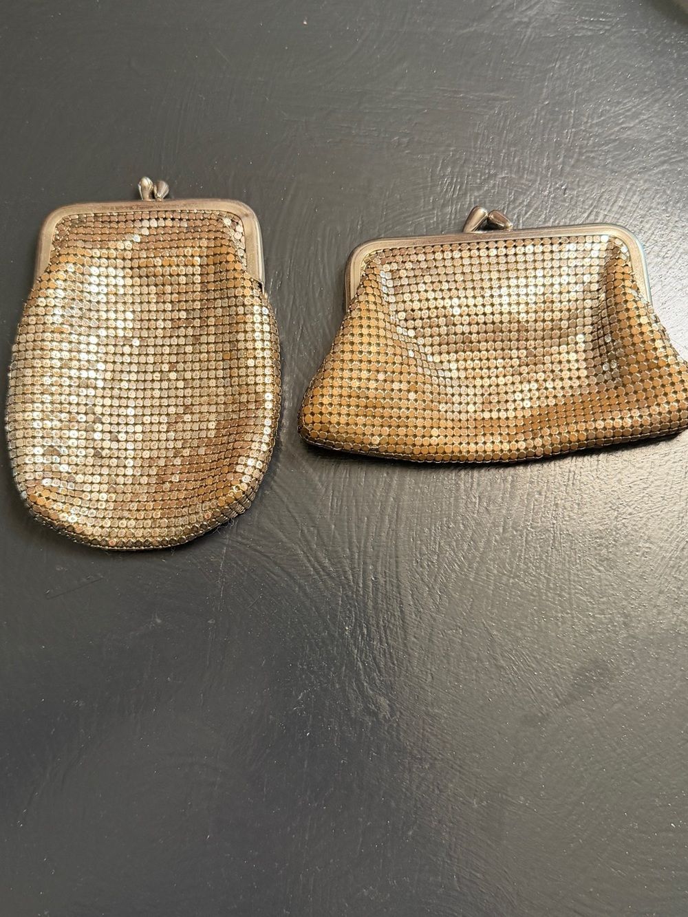 Whiting & Davis Gold Mesh Coin Pouches - Twin Set